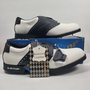 Dunlop Men's Black & White Saddle Golf Shoes US Size 12 NWT